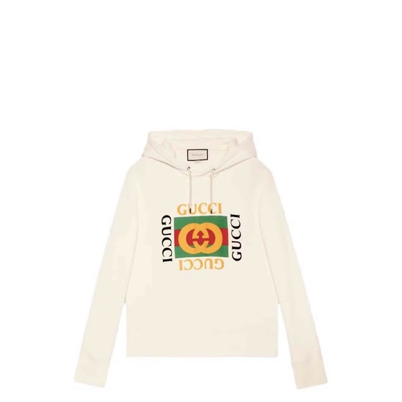 Gucci Other - Gucci Cream oversized Hoodie with multi color Logo